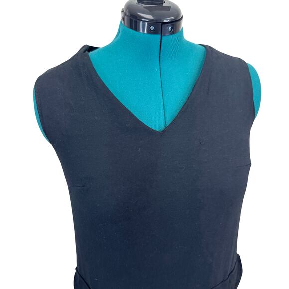 1960s Black Mod Shift Dress w/ Pockets | Size 12 | Vintage Classic - Picture 13 of 16